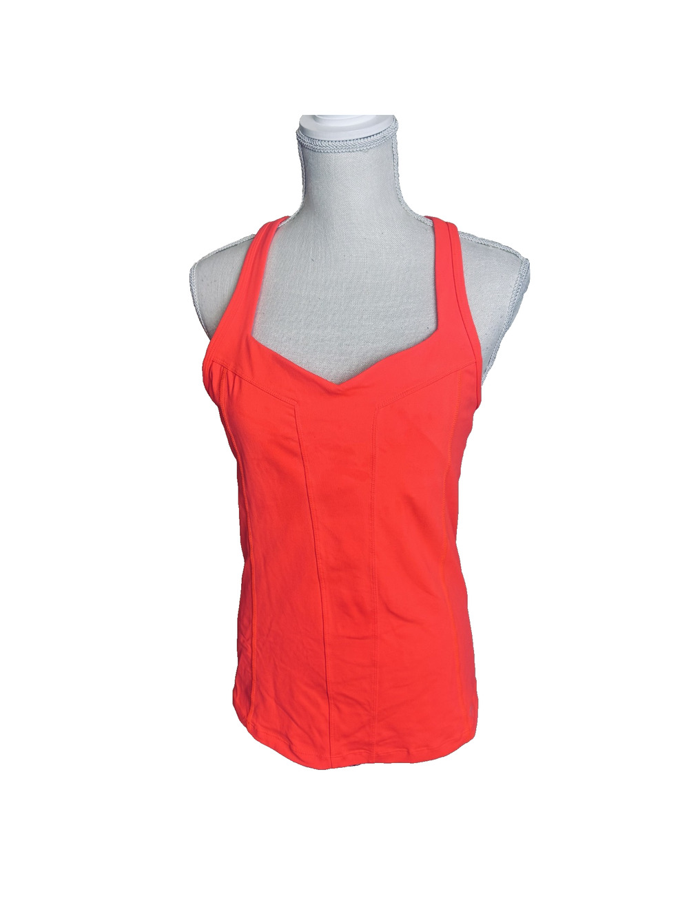Lorna Jane Active Racerback Tank Top Neon Red Stretch sz L running yoga